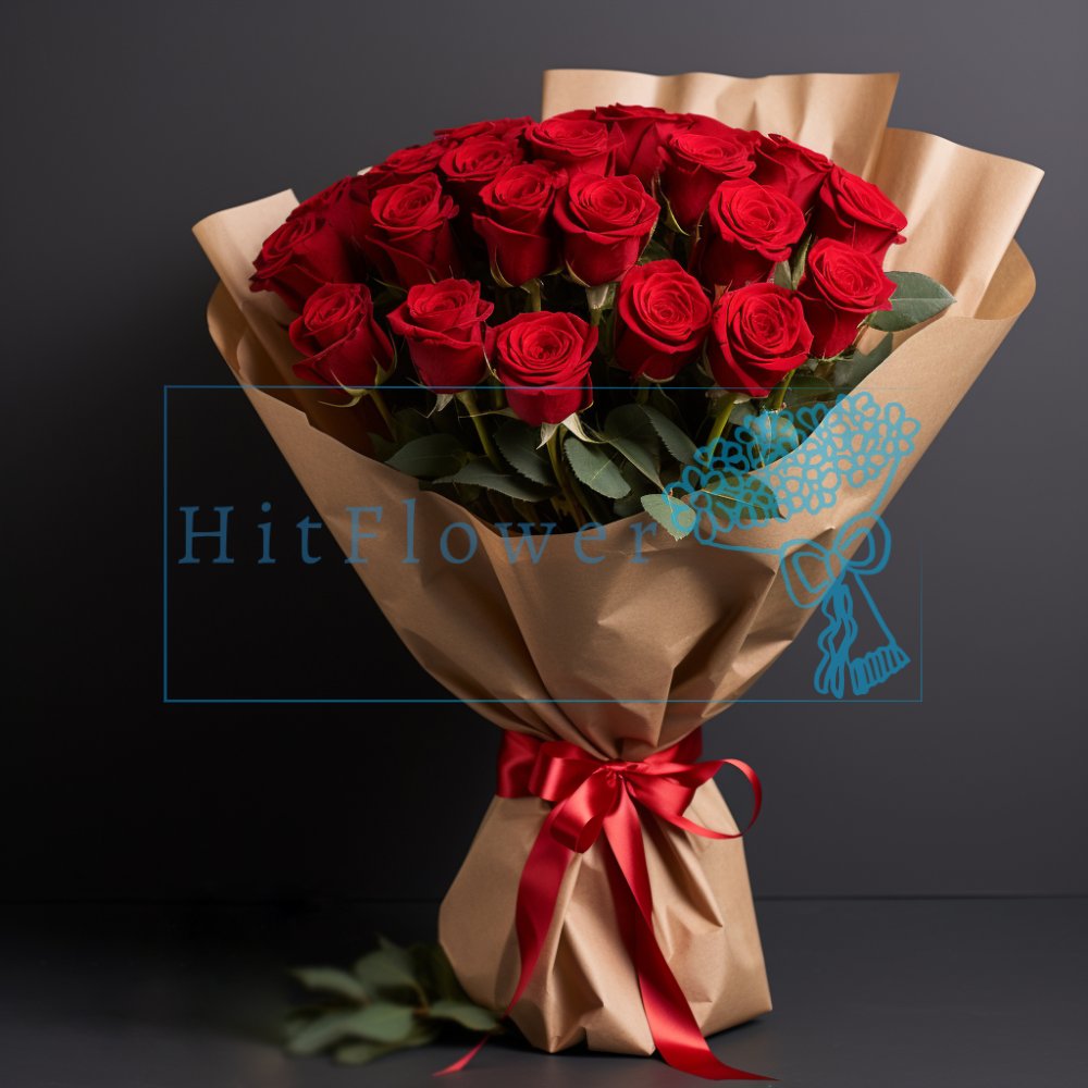 Букет роз 25 красных роз